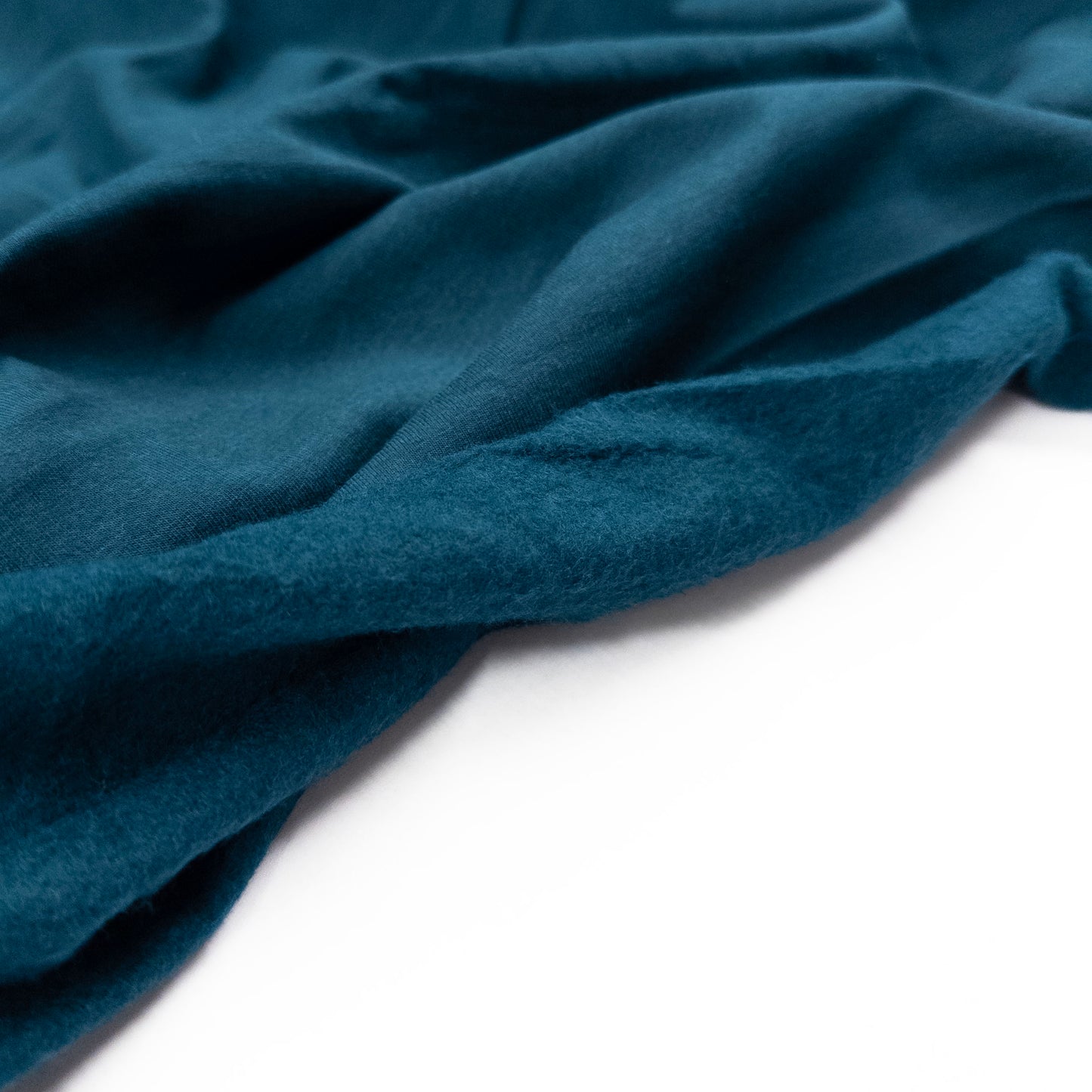 Fleece Backed Bamboo Cotton Knit in Peacock