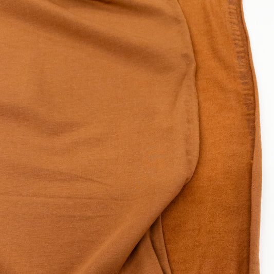 Fleece Backed Bamboo Cotton Knit in Teak