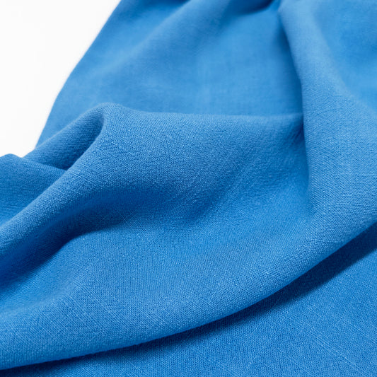 Linen Viscose Noil in Mykonos Blue