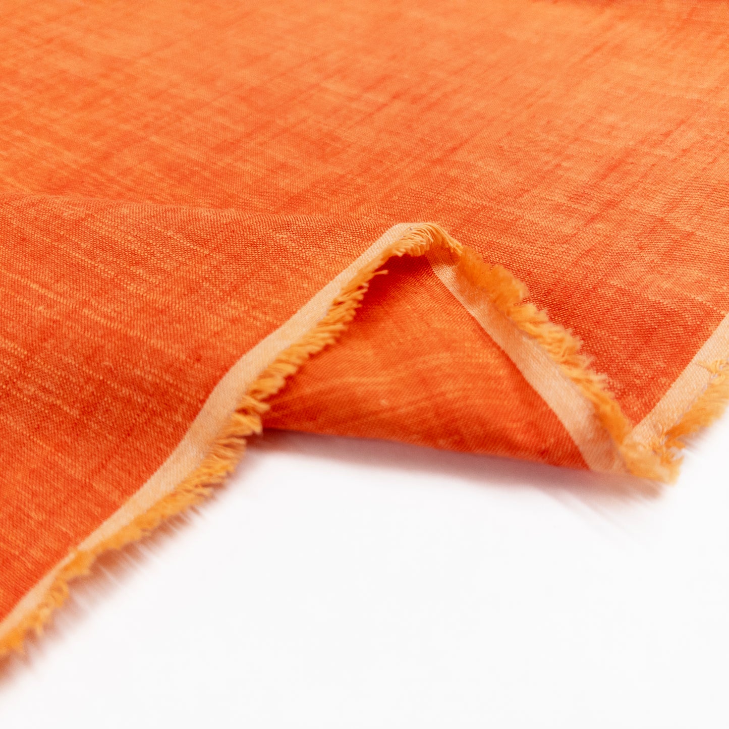 Handloom Cotton in Persimmon