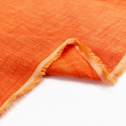 Handloom Cotton in Persimmon