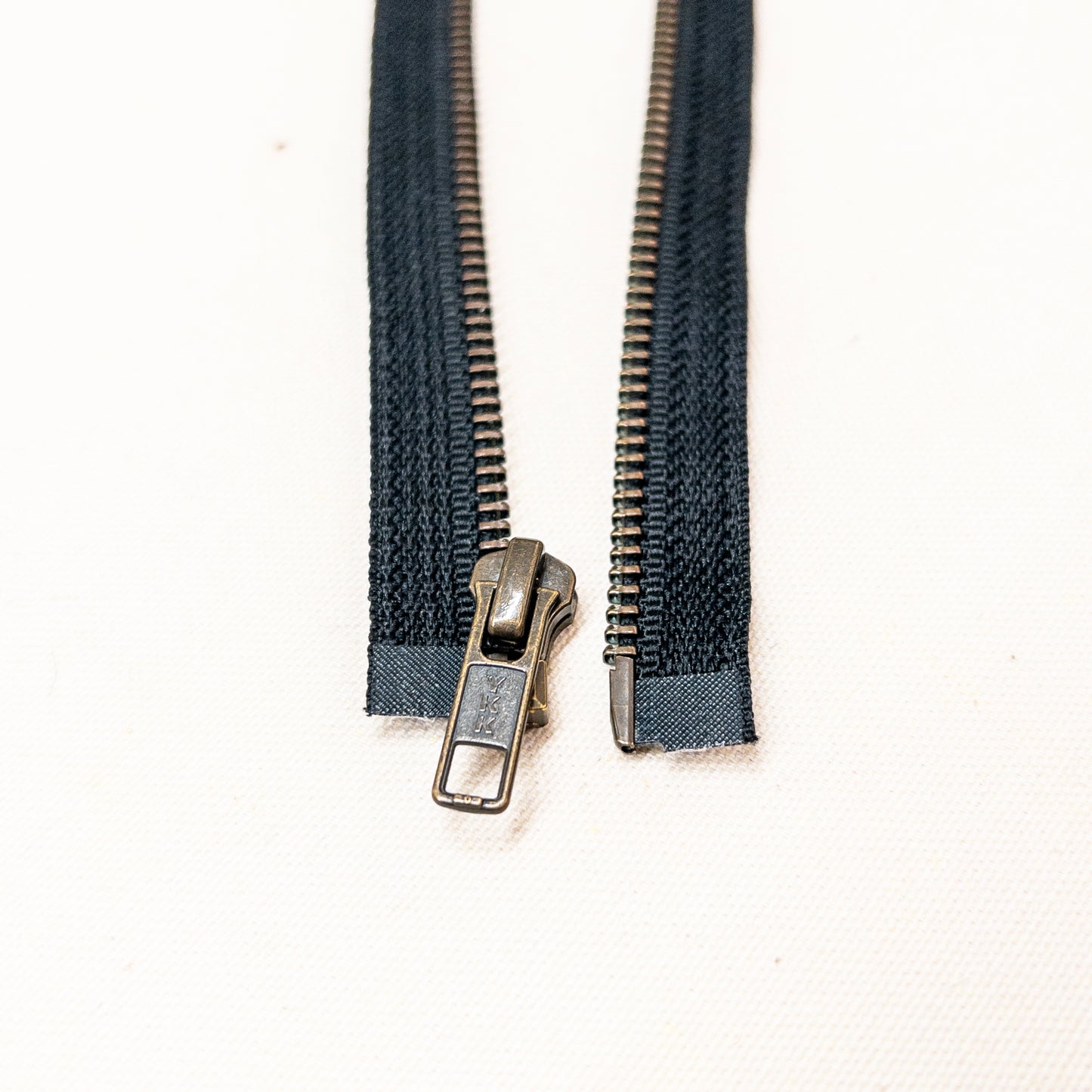 30" Separating Zipper in Antique Brass