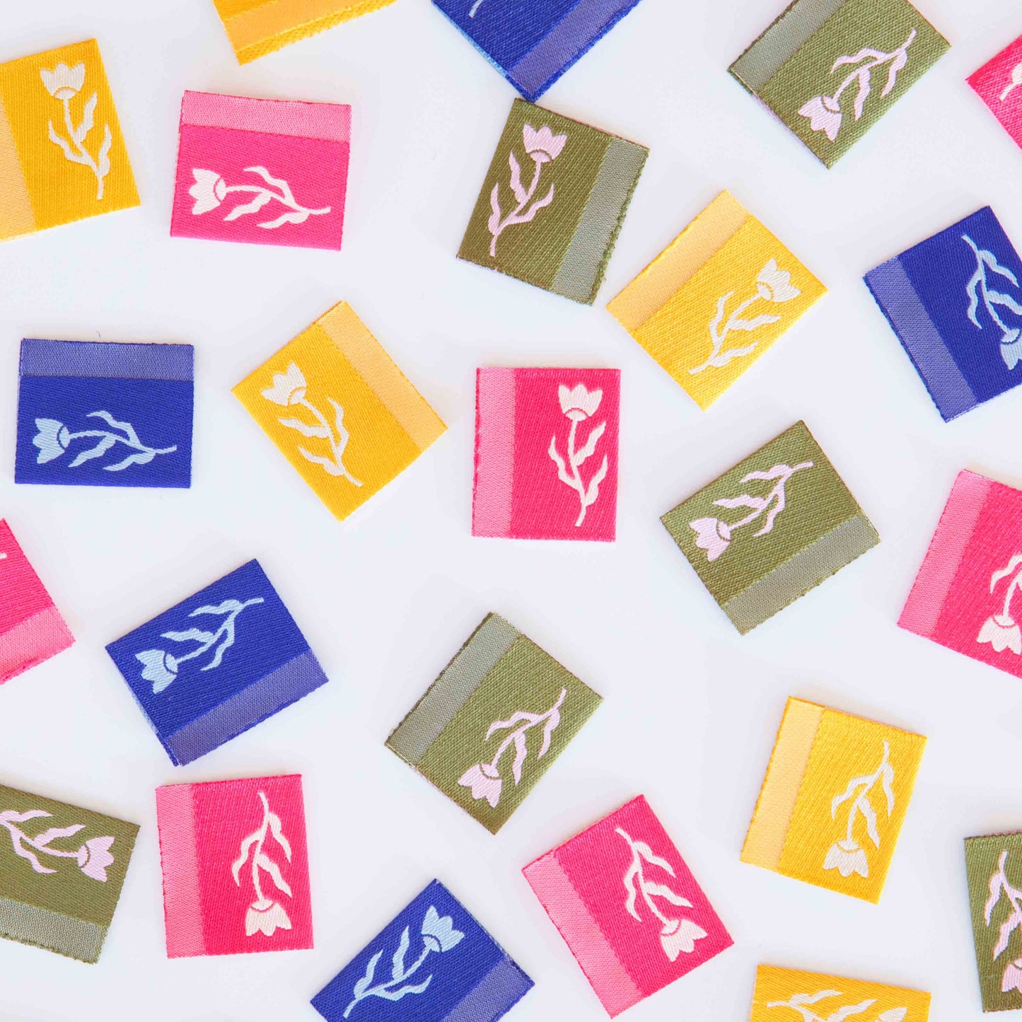 Tiny Floral Side Woven Sewing Labels Multipack