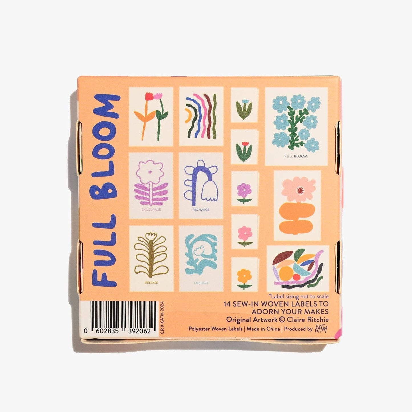 Full Bloom | Claire Ritchie X Katm Sew-In Labels | Case of 6