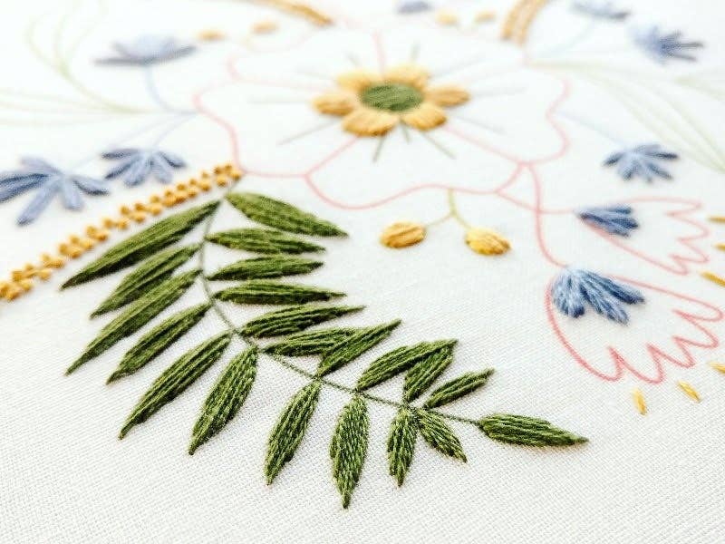 April flowers embroidery kit