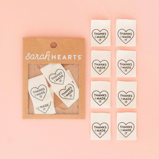 Thanks I Made It Heart Organic Cotton - Sewing Labels