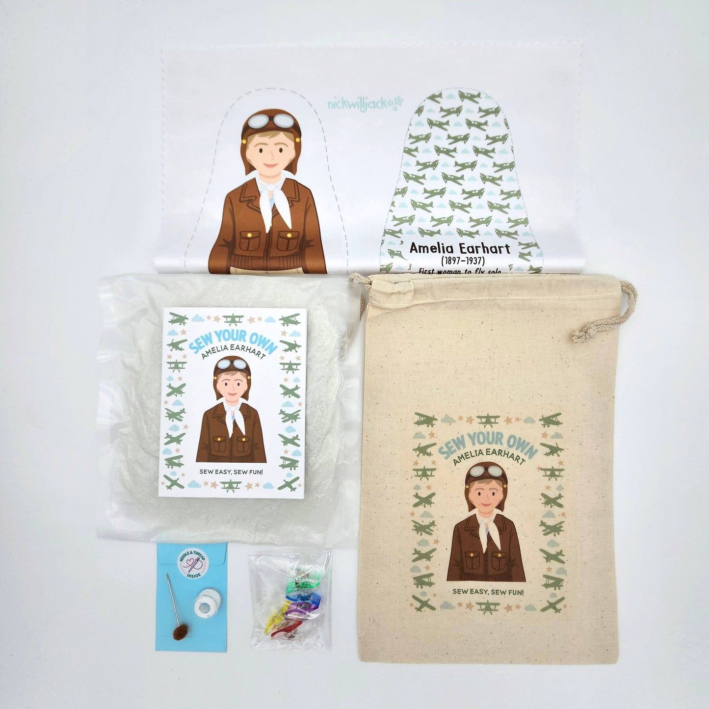 Sew Your Own Amelia Earhart Doll Kit