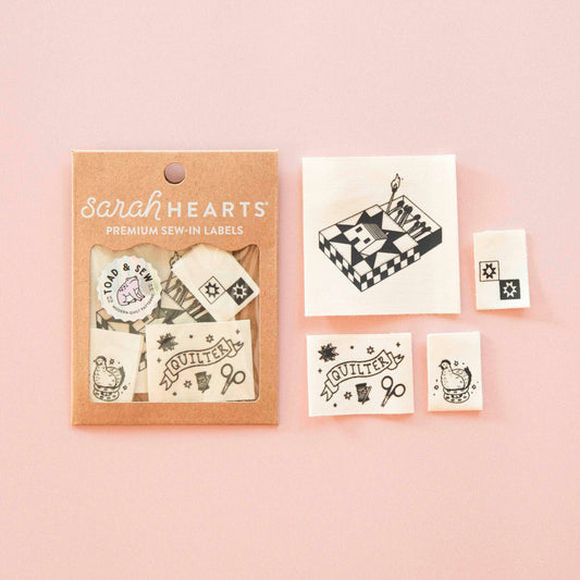 Toad and Sew Quilty Tattoo Woven Sewing Labels Multipack