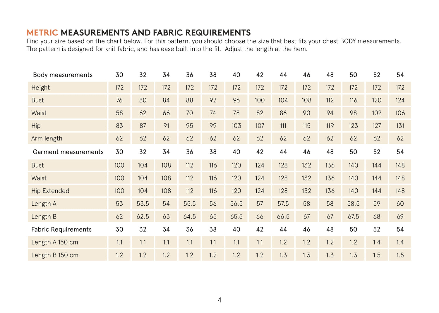 Boxy Raglan metric measurements