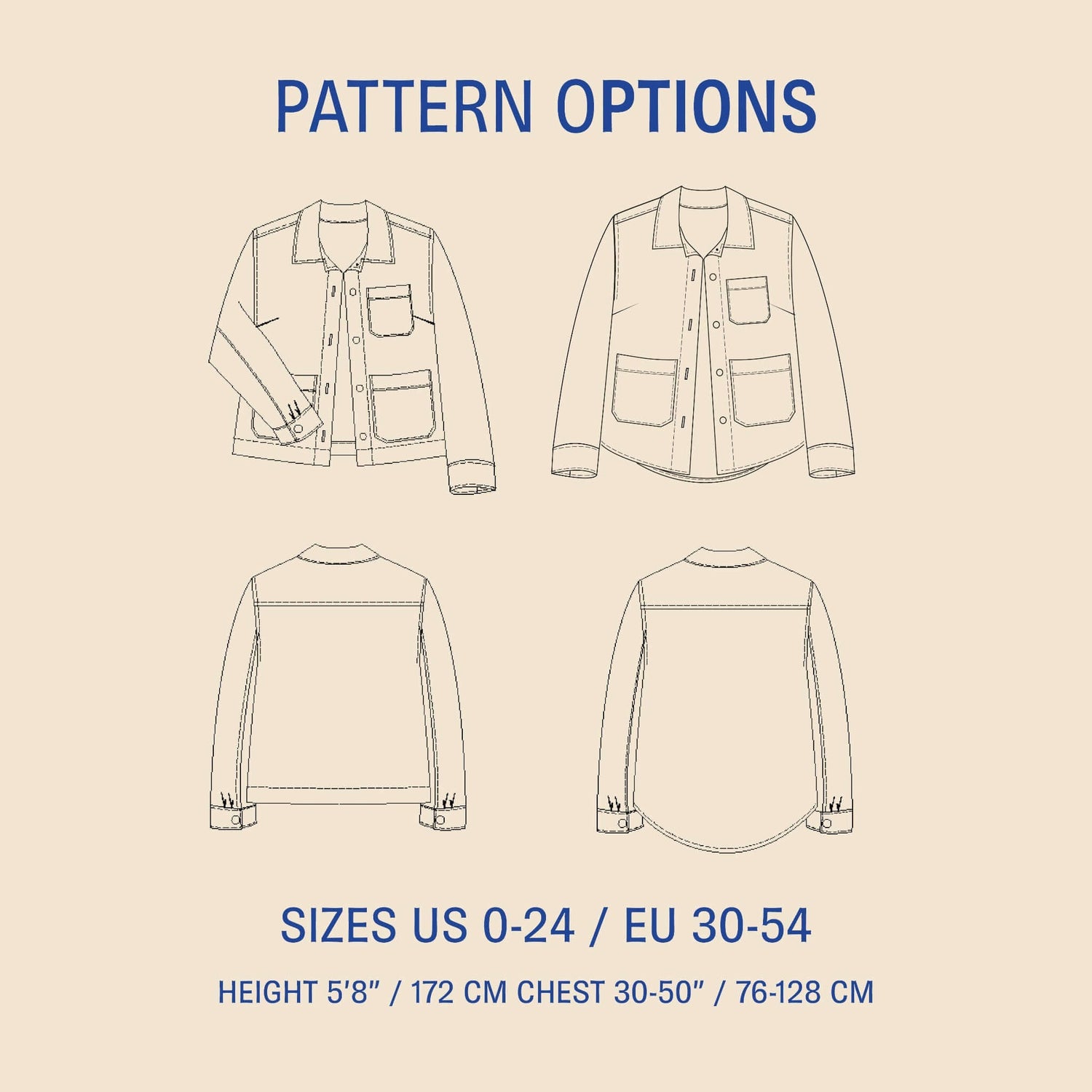 Canvas Jacket sewing pattern Wardrobe By Me