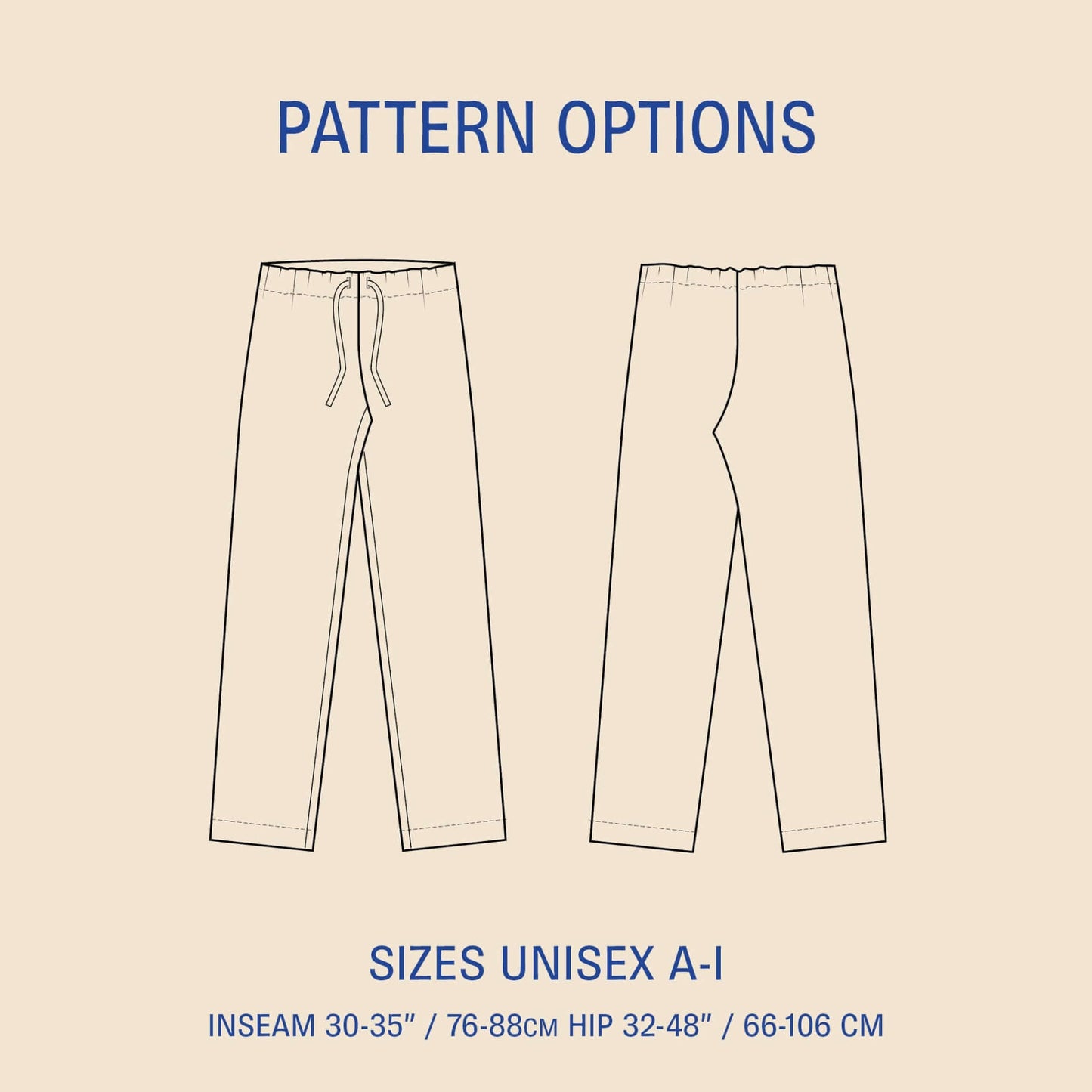 Pajama Pants sewing pattern- Unisex Wardrobe By Me