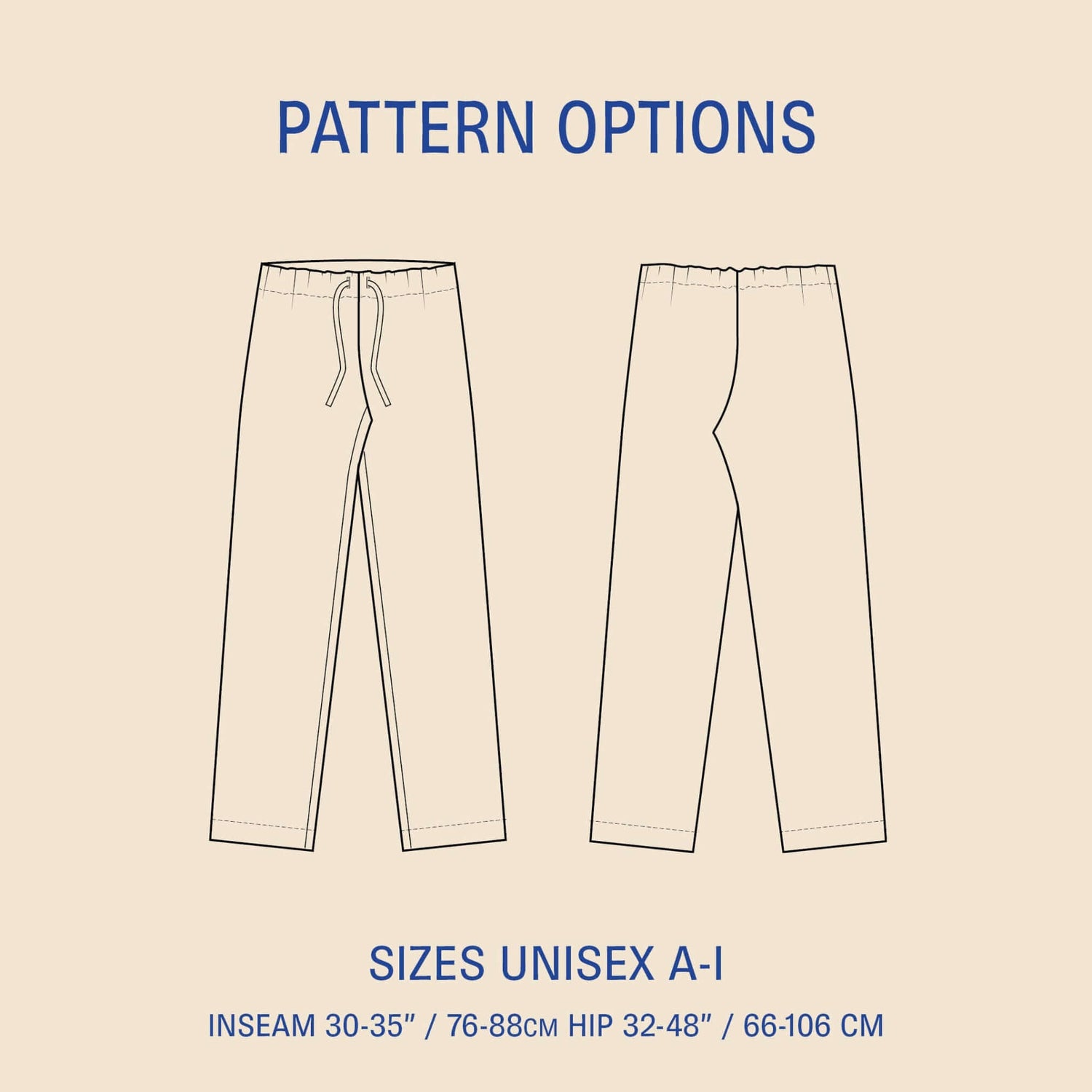 Pajama Pants sewing pattern- Unisex Wardrobe By Me