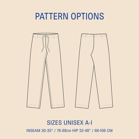 Pajama Pants sewing pattern- Unisex Wardrobe By Me