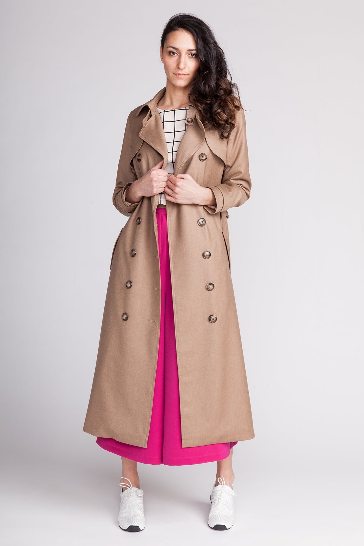 Double-breasted trench coat sewing pattern