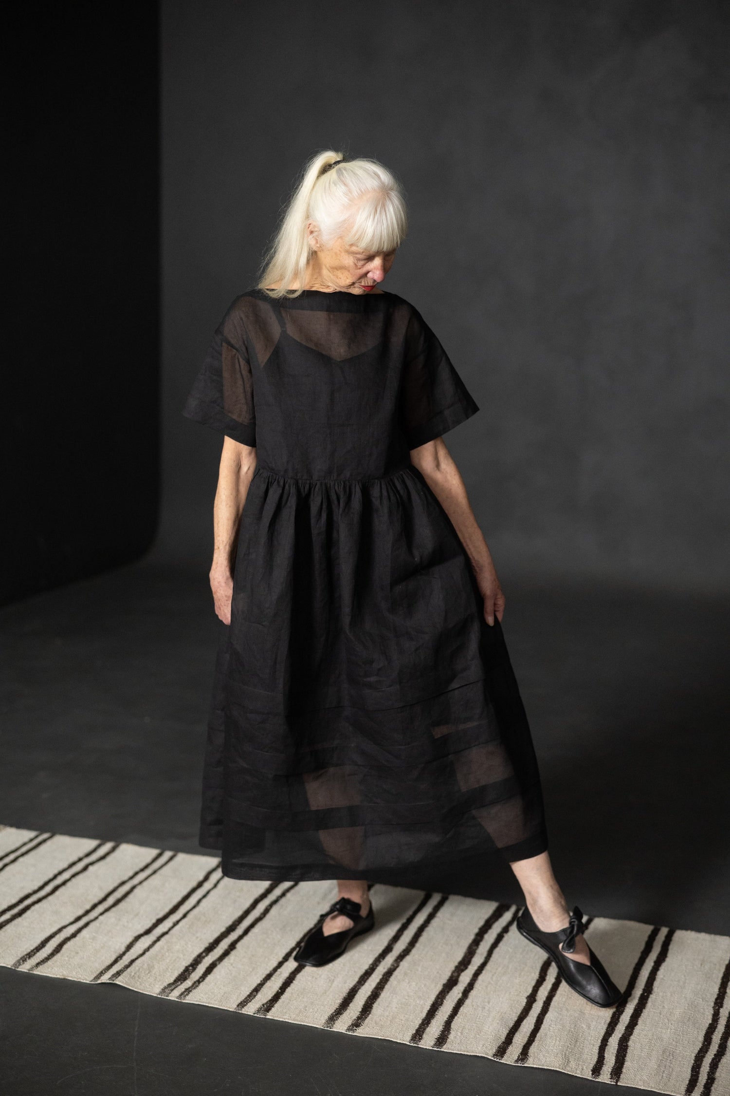 FACTORY HACK Boat Neck & Gathered Skirt *addition