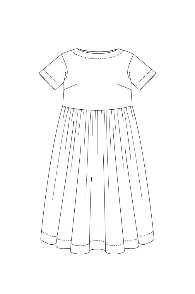 FACTORY HACK Boat Neck & Gathered Skirt *addition