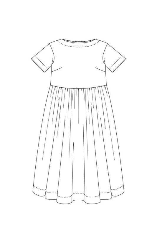 FACTORY HACK Boat Neck & Gathered Skirt *addition
