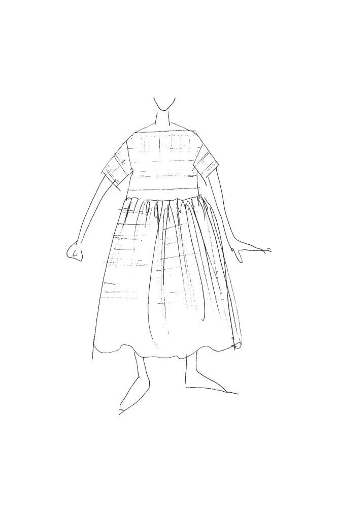 FACTORY HACK Boat Neck & Gathered Skirt *addition