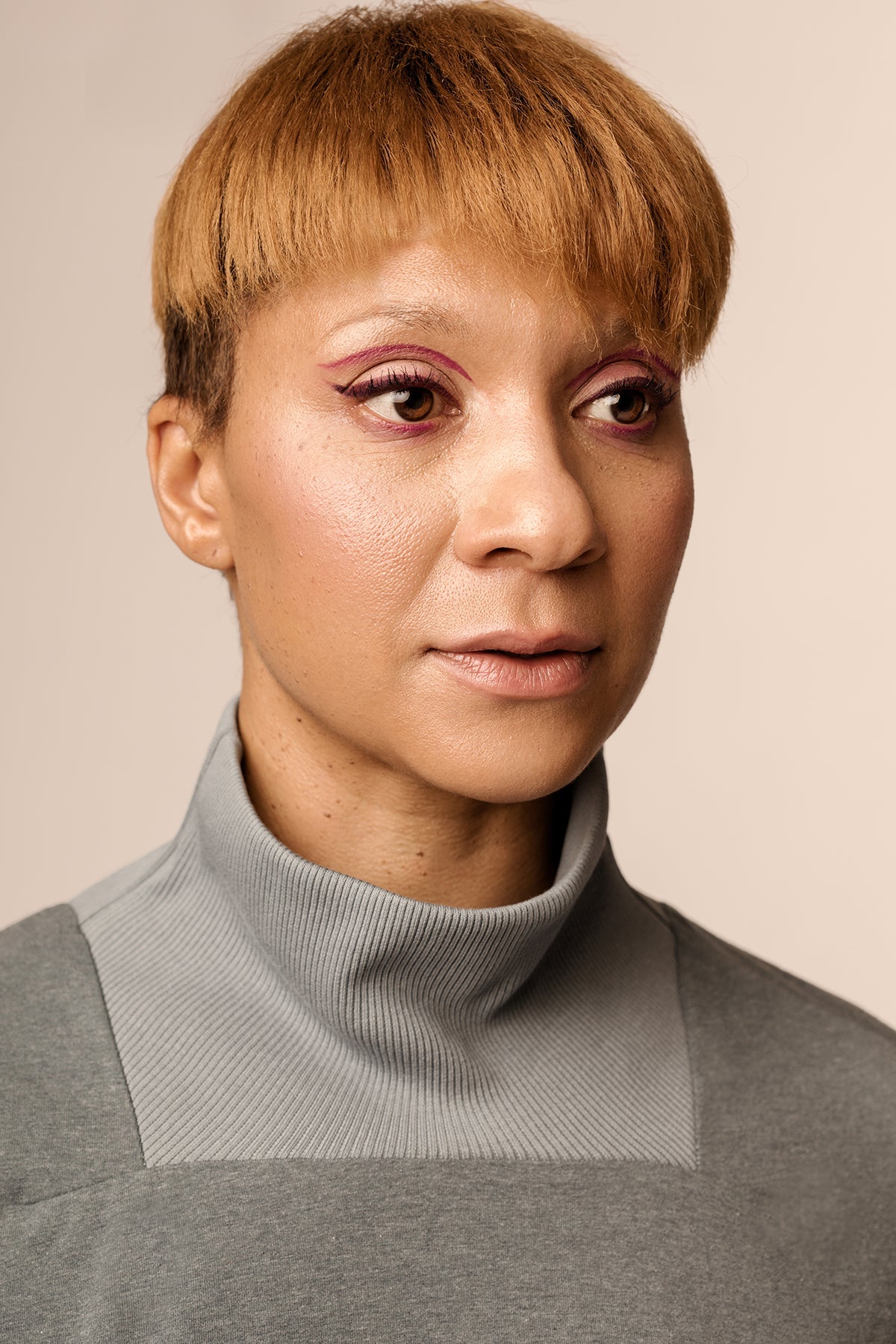 Rectangular ribbed funnel neck tee sewing pattern