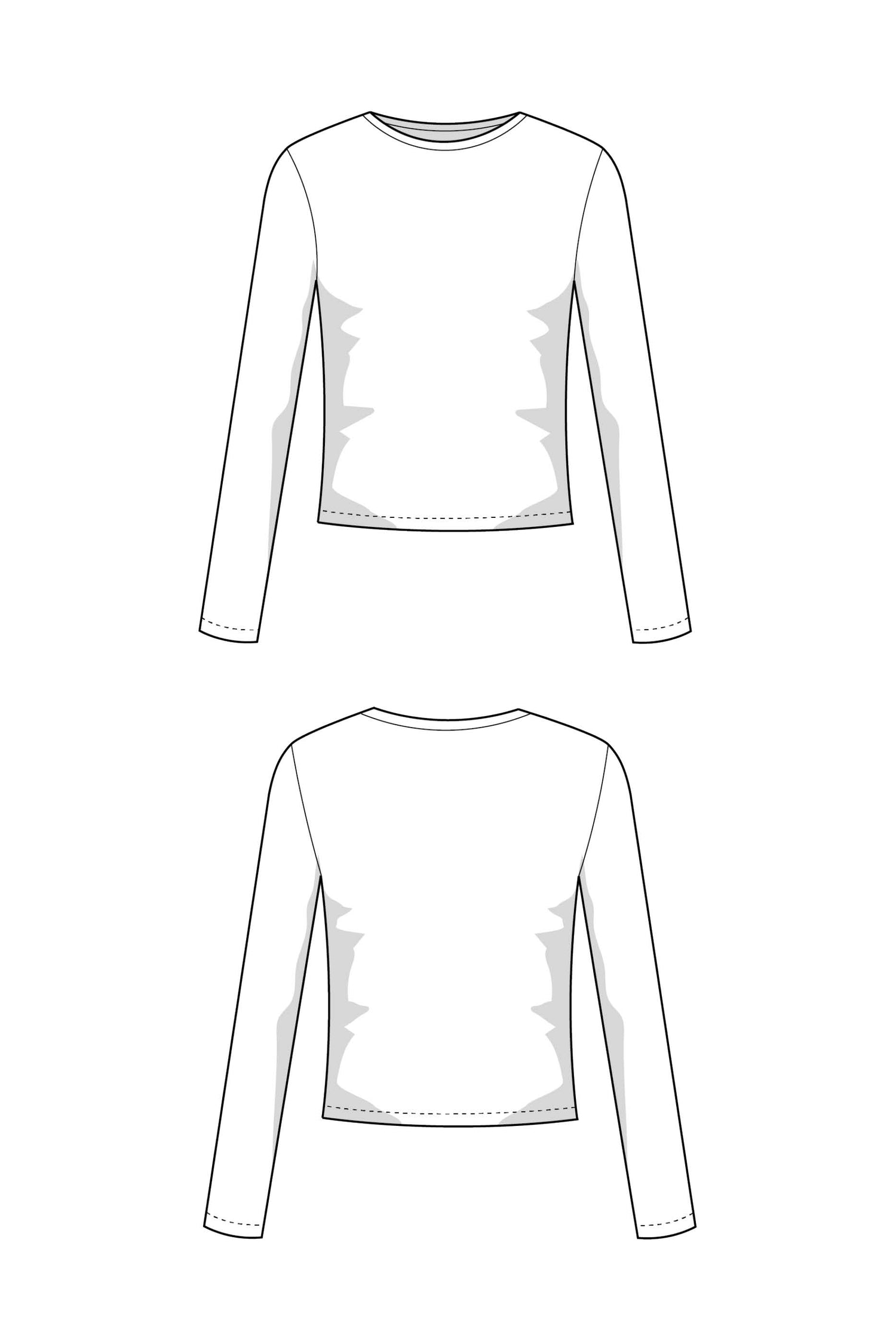 Basic Langarmshirt Schnittmuster