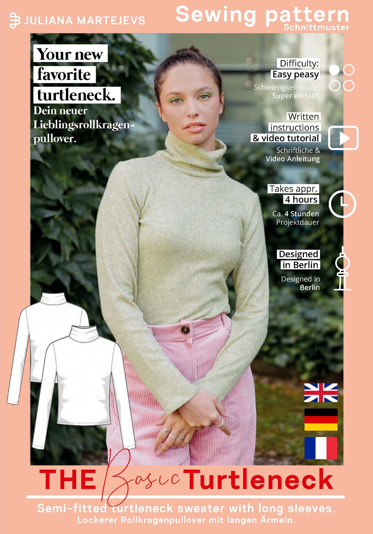 Basic Rollkragen Pullover Schnittmuster
