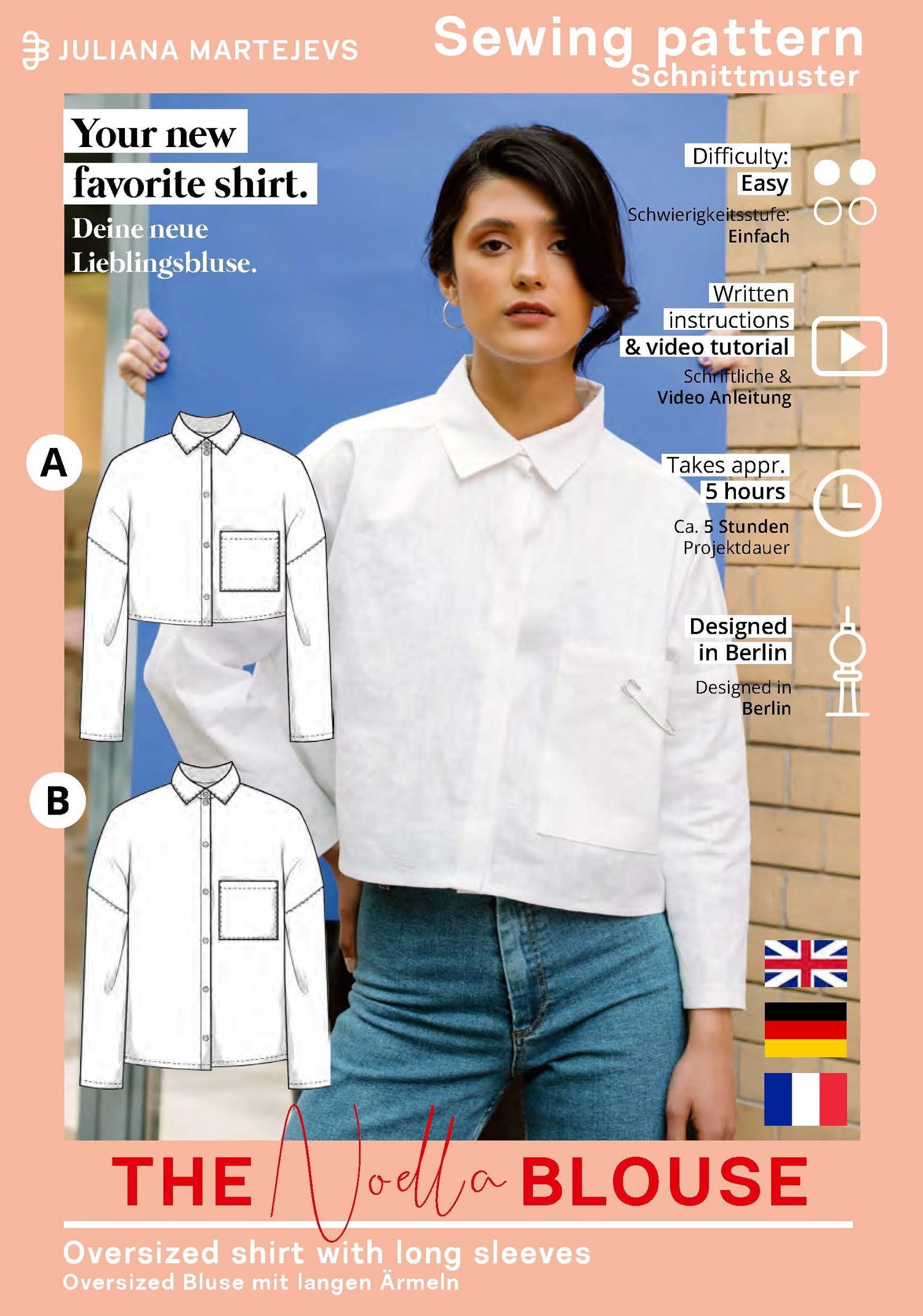 Weite Bluse Schnittmuster NOELLA