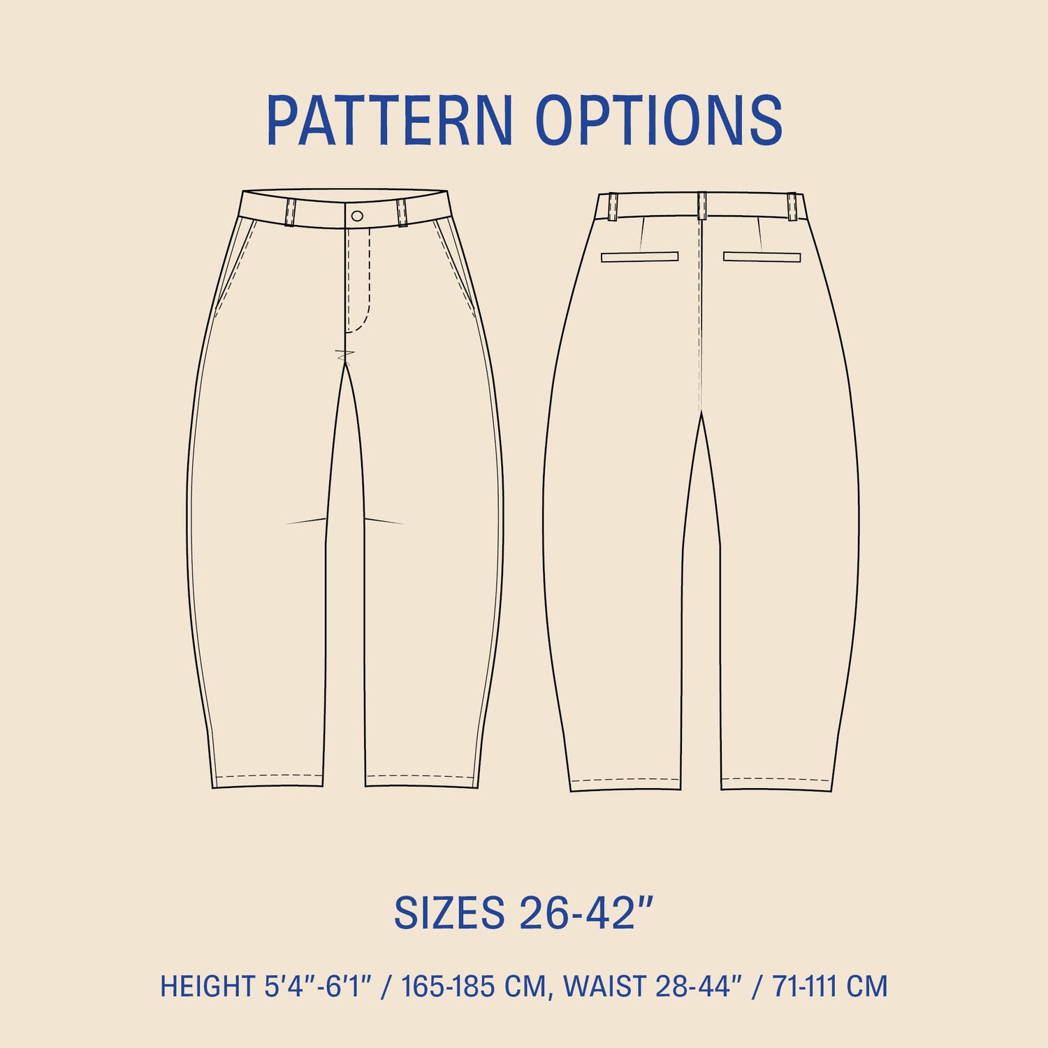 Barrel Chino Pants Sewing Pattern
