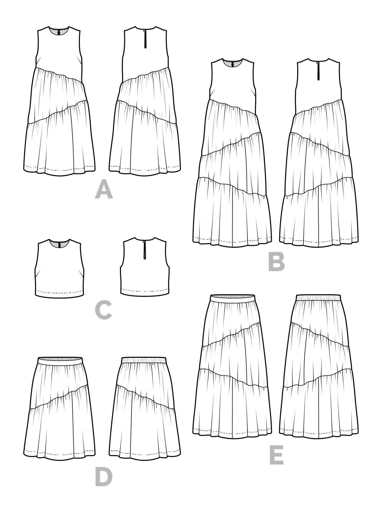 Azure Dress, Skirt + Top Pattern