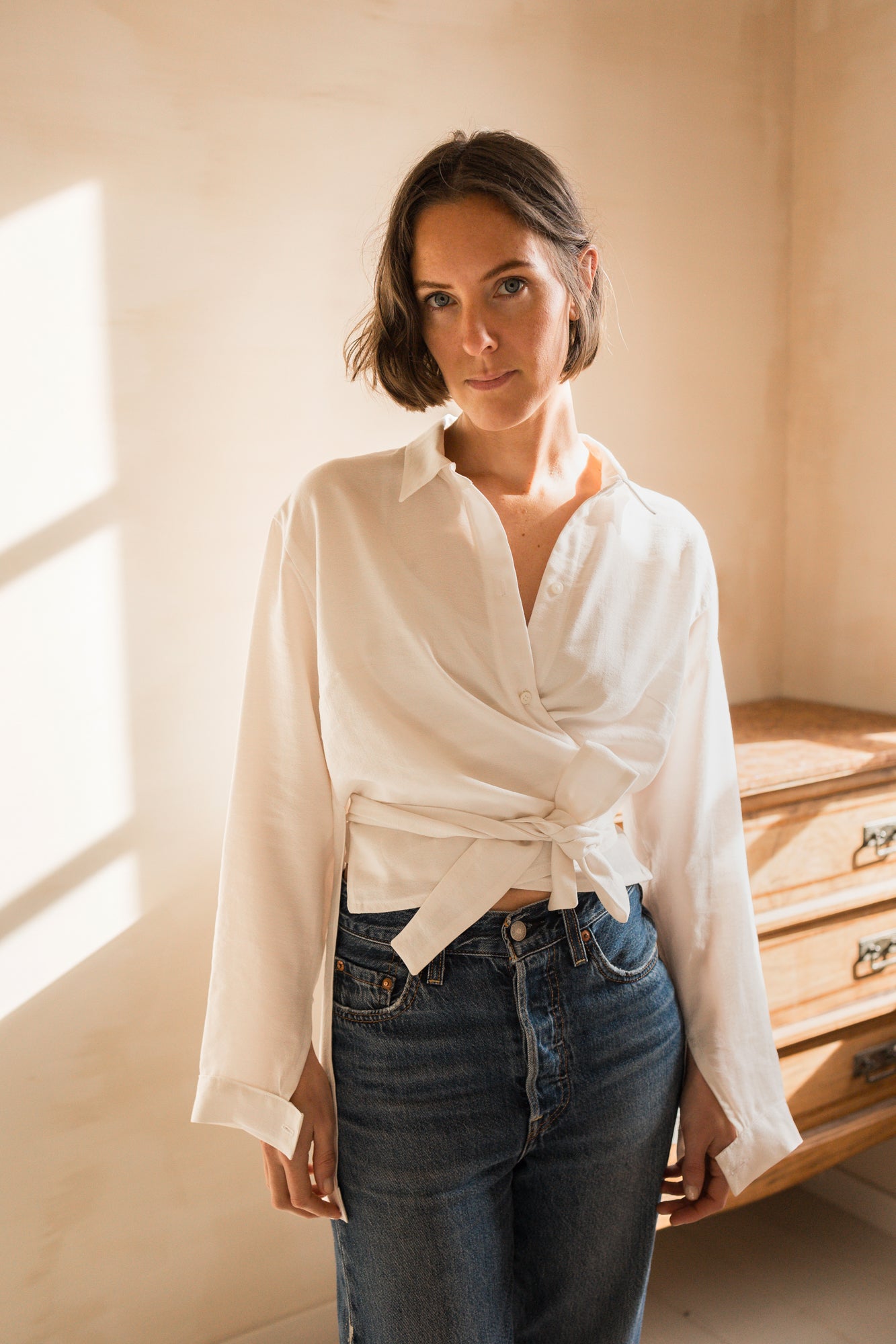 Chemise cache-coeur asymétrique Hortense