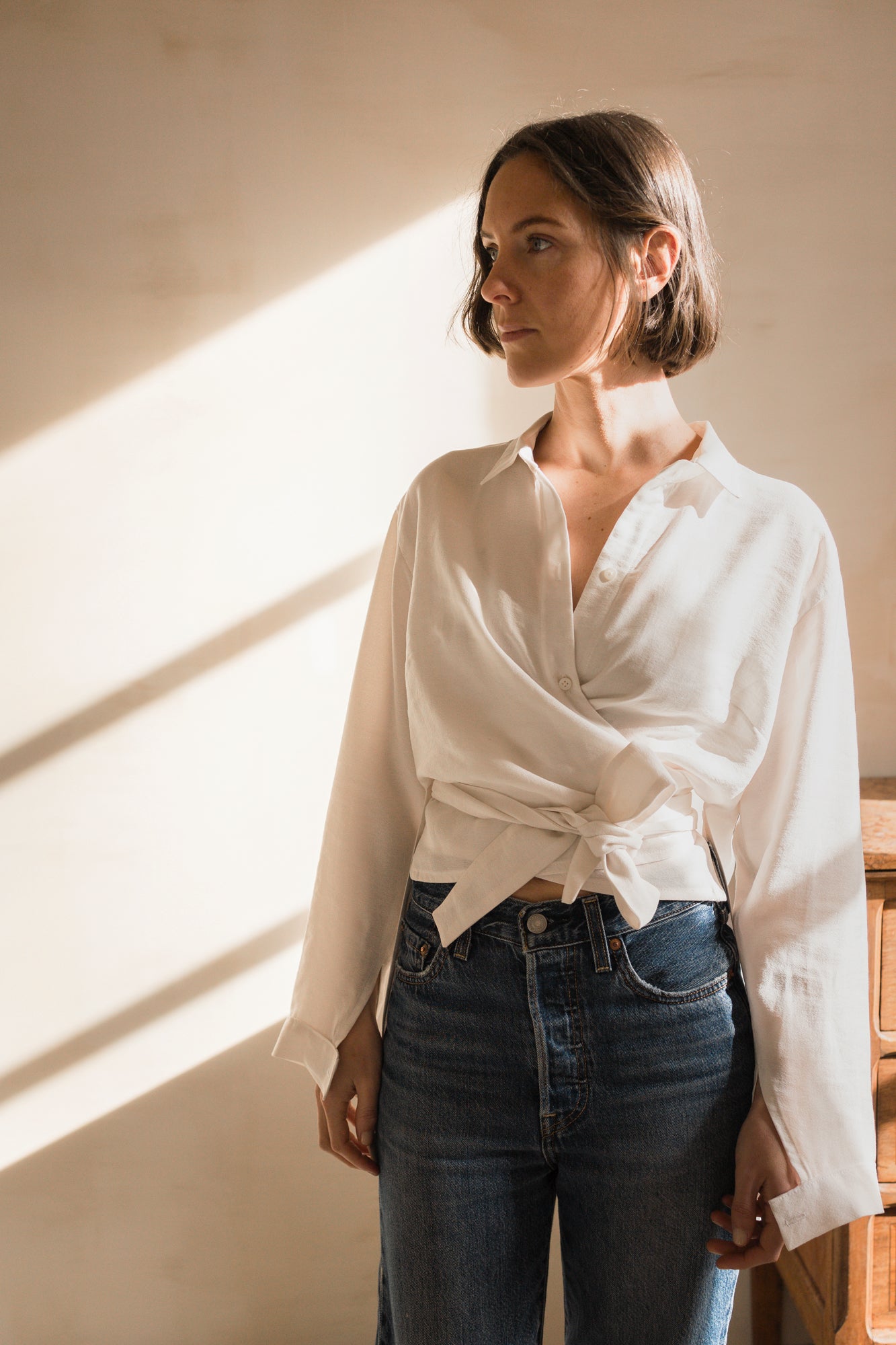 Chemise cache-coeur asymétrique Hortense