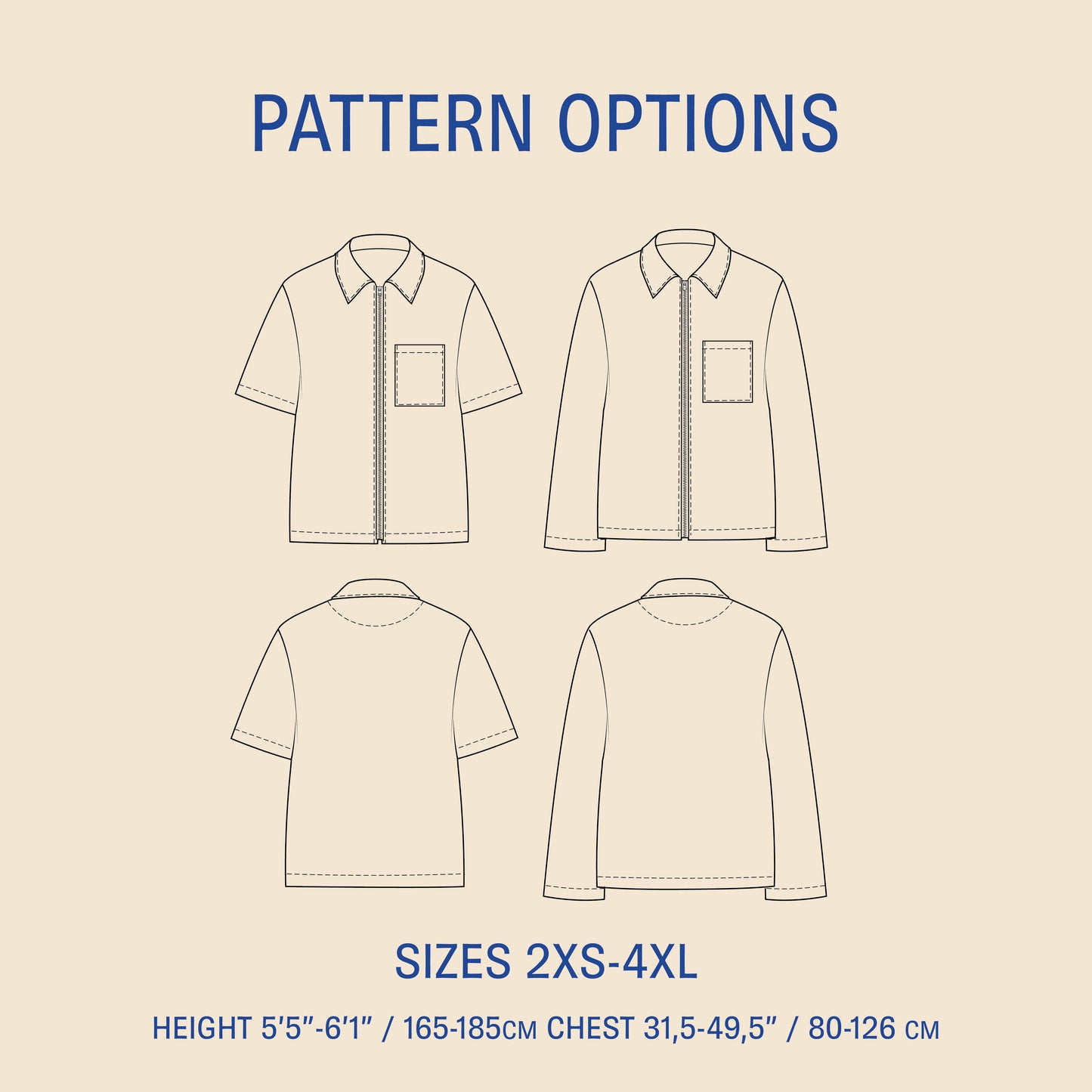 Men's Zip Shirt Sewing Pattern
