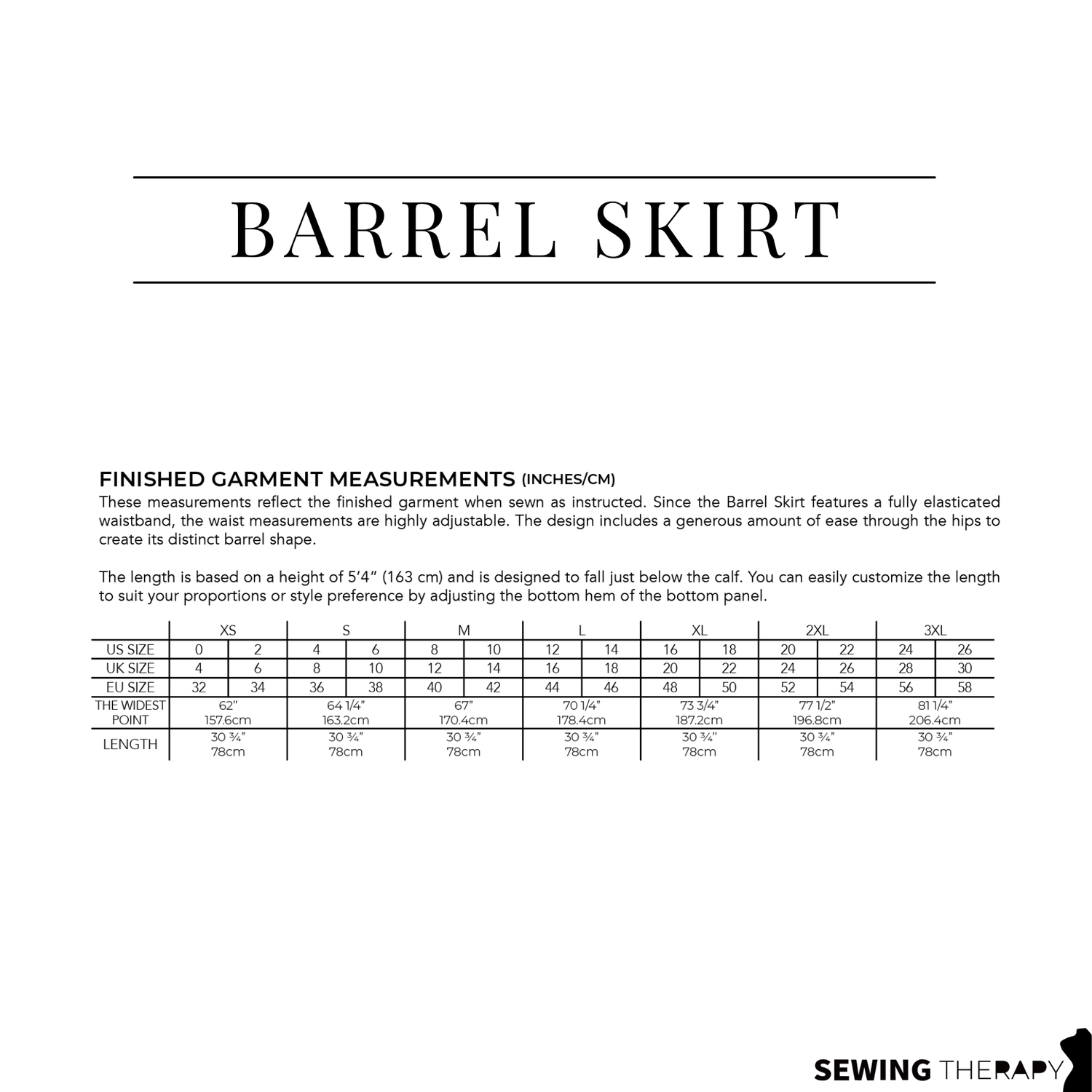 PDF Barrel Skirt Pattern - Sewing Therapy