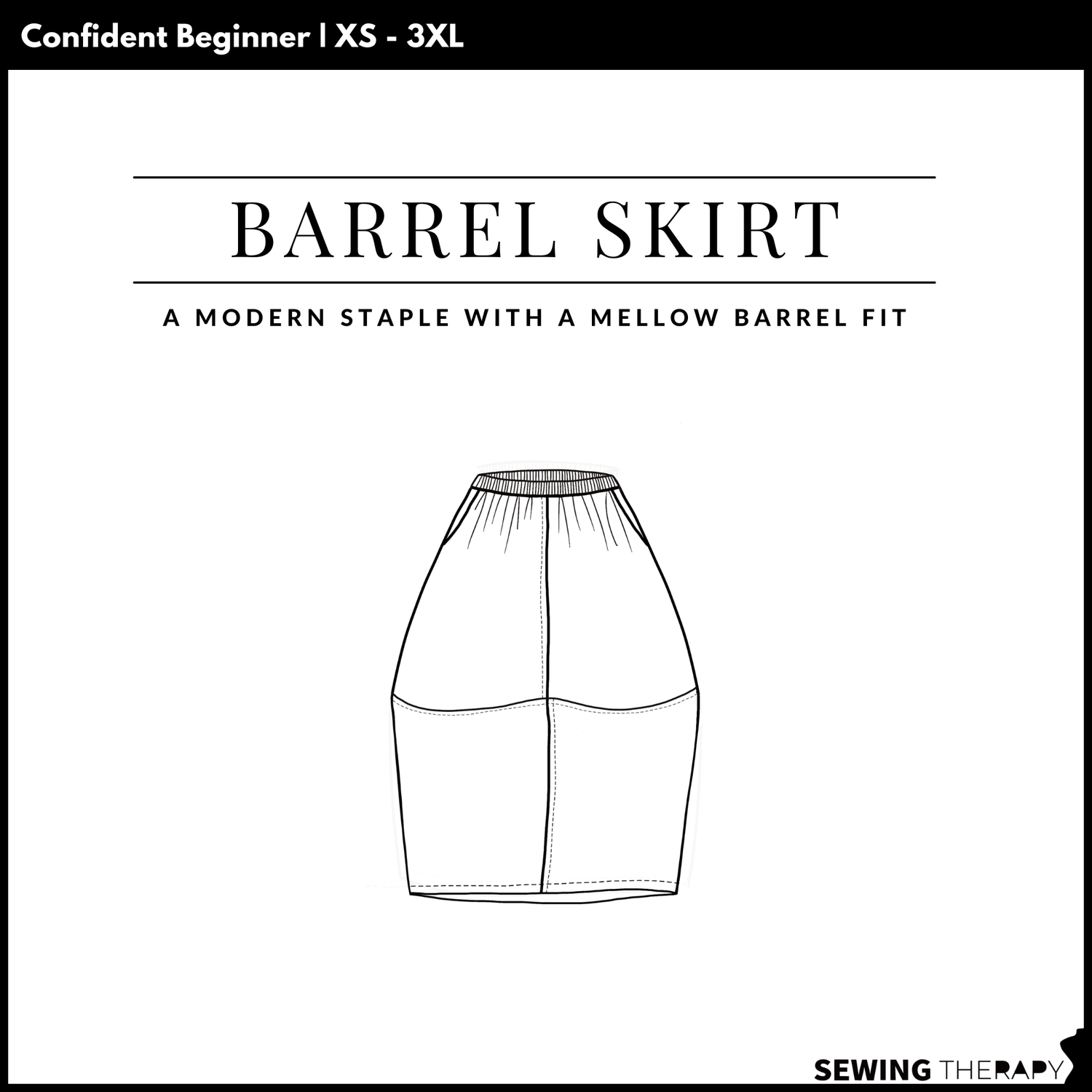 PDF Barrel Skirt Pattern - Sewing Therapy