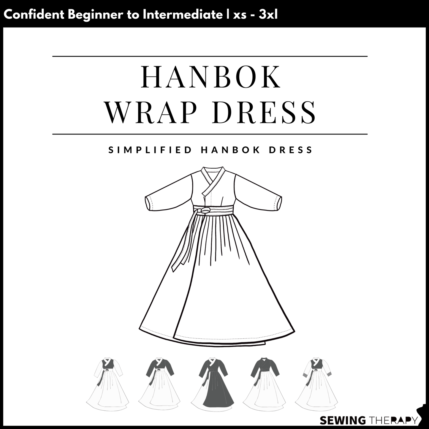 PDF Hanbok Wrap Dress Pattern - Sewing Therapy