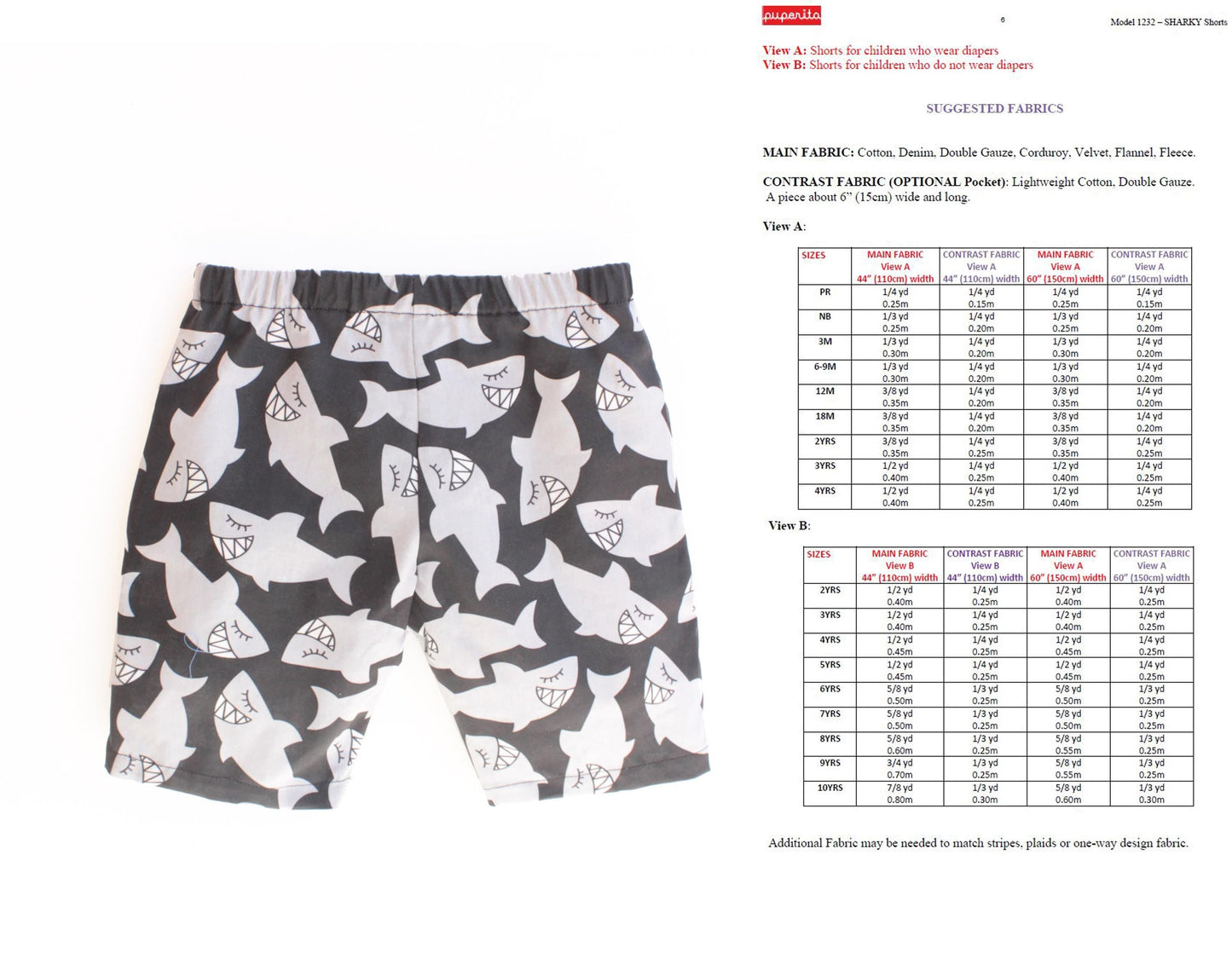 Sharky Knee Shorts Pattern