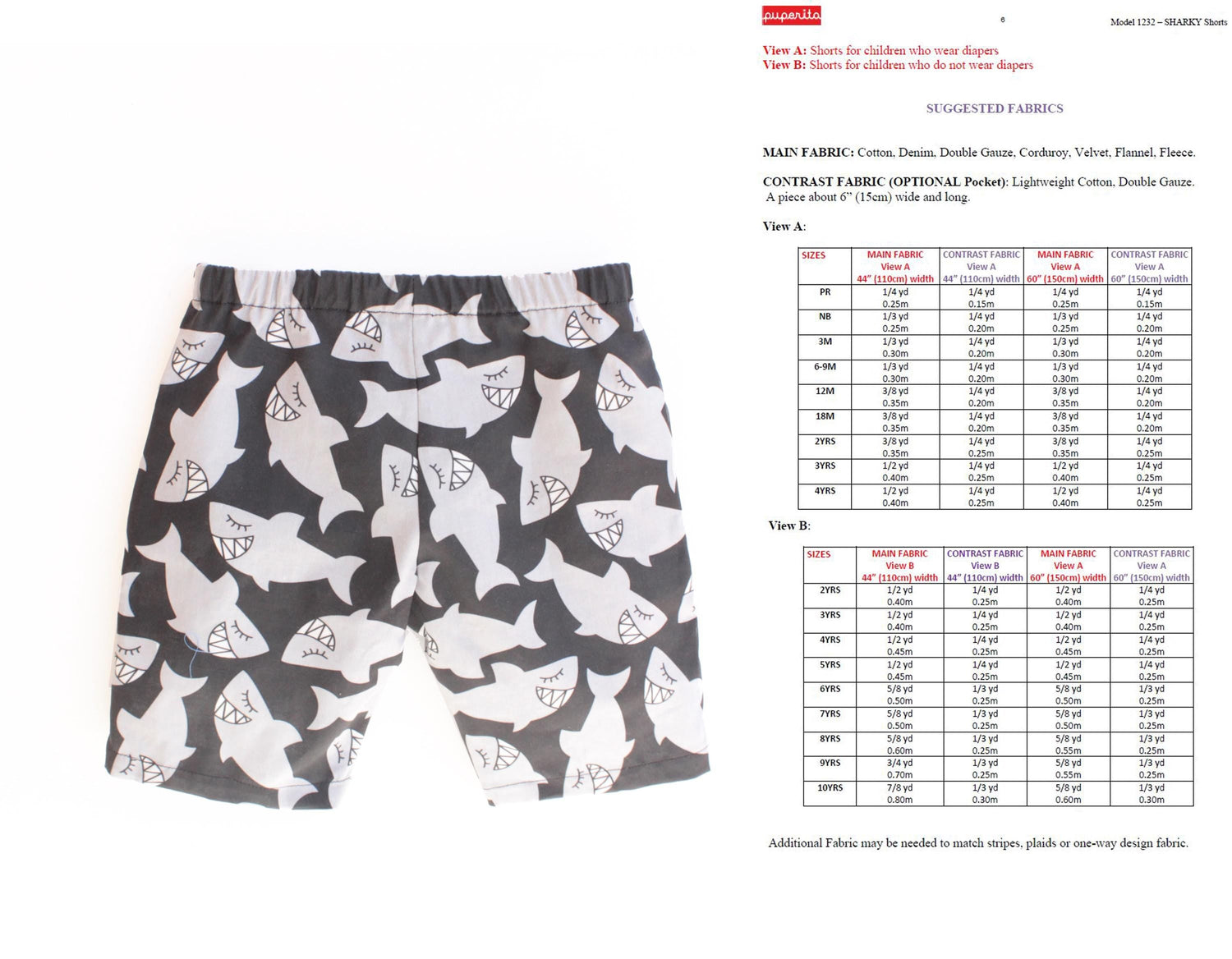 Sharky Knee Shorts Pattern