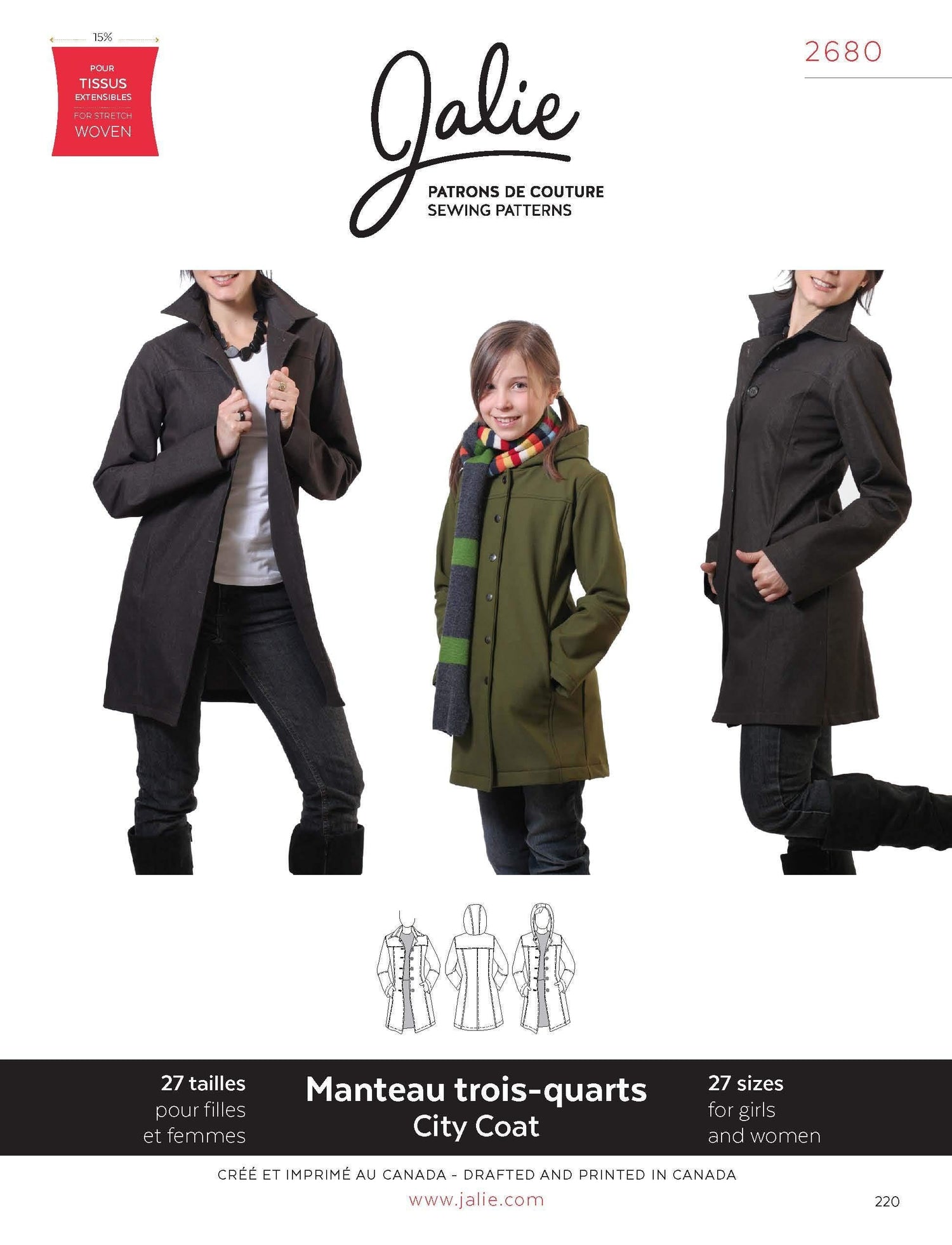 Jalie 2680 - Stretch City Coat Pattern Cover