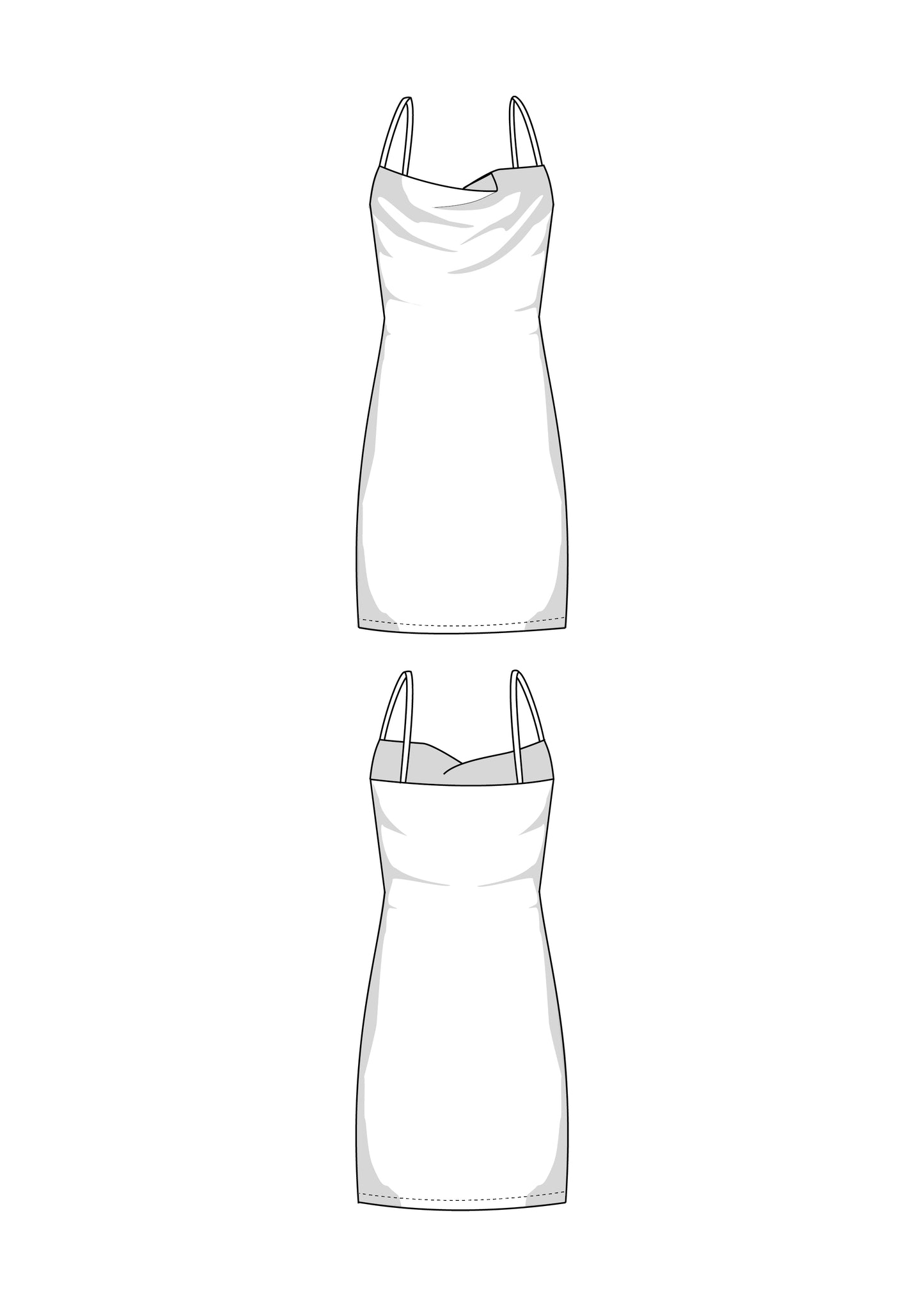 Wasserfall Minikleid Schnittmuster DELILAH
