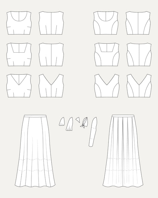 Cashmerette Upton Dress & Skirt Plus Mix & Match Expansion Pack PDF pattern