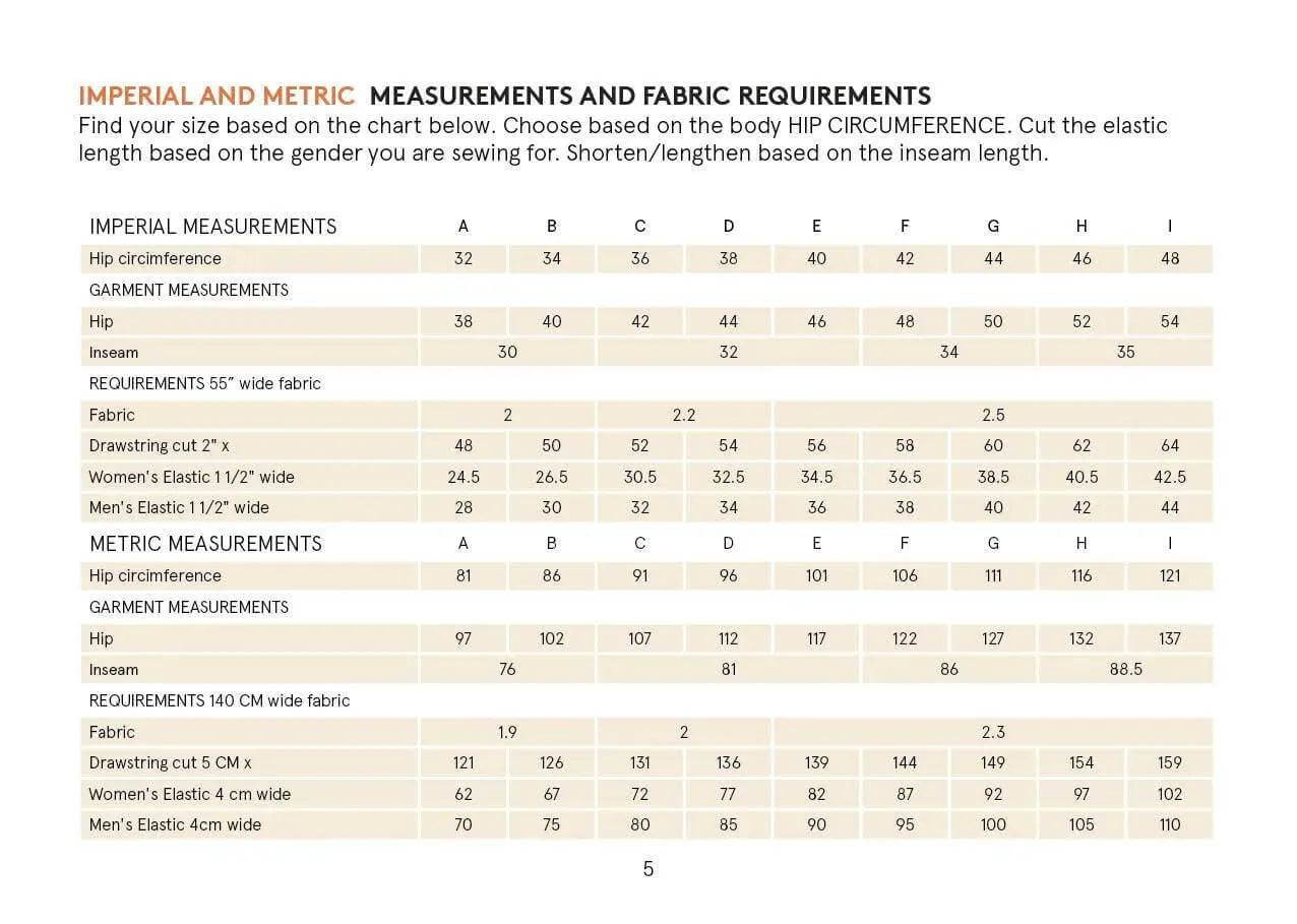 Pajama Pants sewing pattern- Unisex Wardrobe By Me