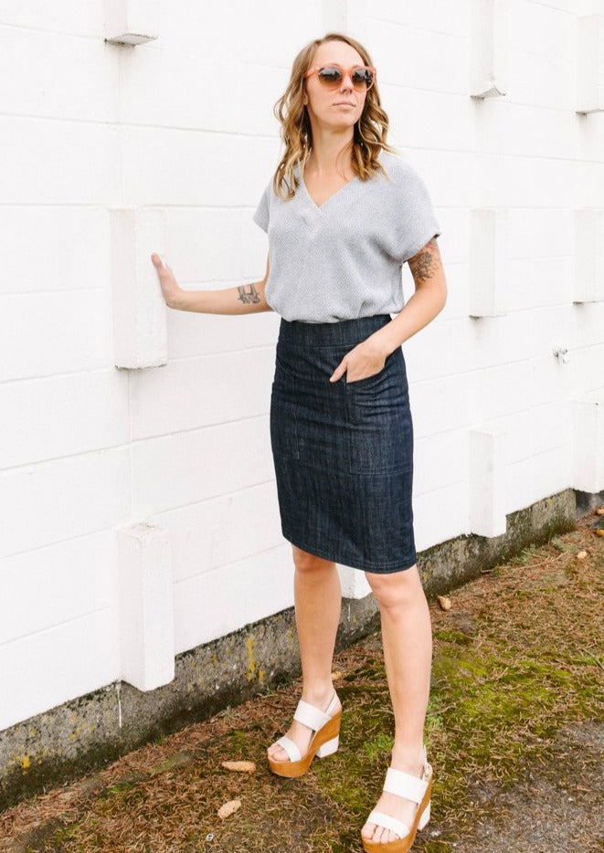 Alberta Street Pencil skirt sewing pattern by Sew House Seven