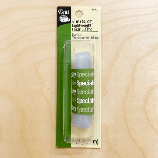 3/8" LIghtweight Clear Elastic - 5 Yards