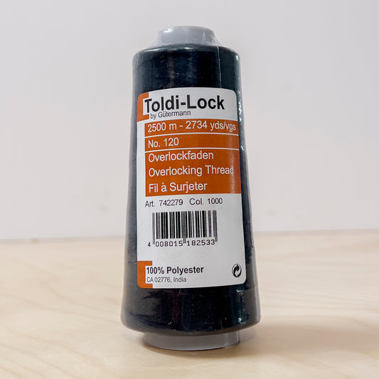 Toldi-Lock Serger Thread in Black #1000