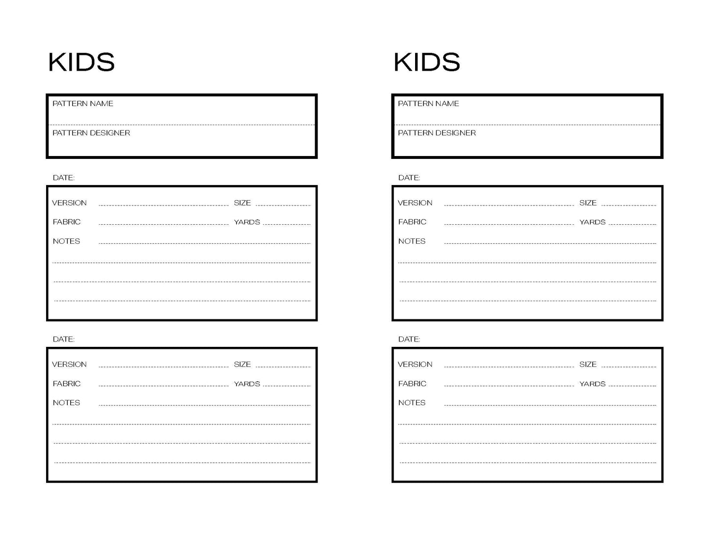 Pattern Template - Free