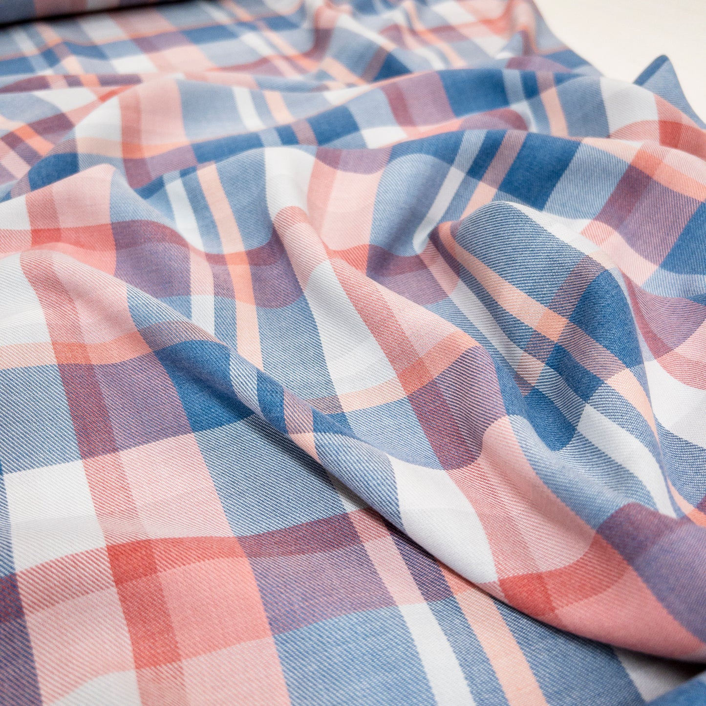 Light Pink and Blue Plaid - Deadstock